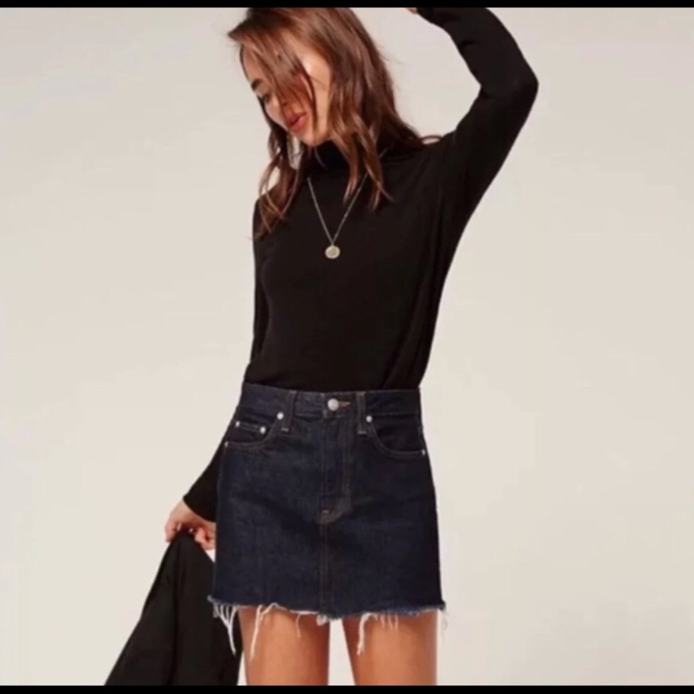 Reformation denim mini skirt